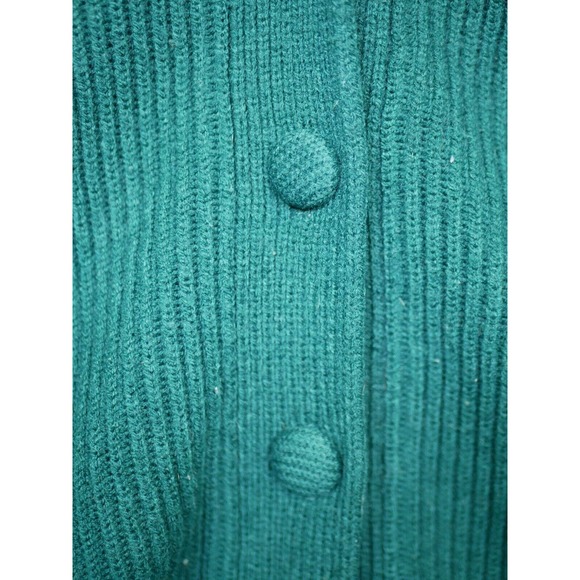 Basic Editions Acrylic Long Sleeve Button Green Cardigan Sweater Mr. Rodgers Med - Picture 4 of 6